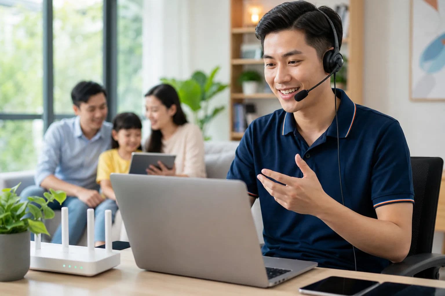 Tư vấn viên hỗ trợ chọn gói Internet FPT